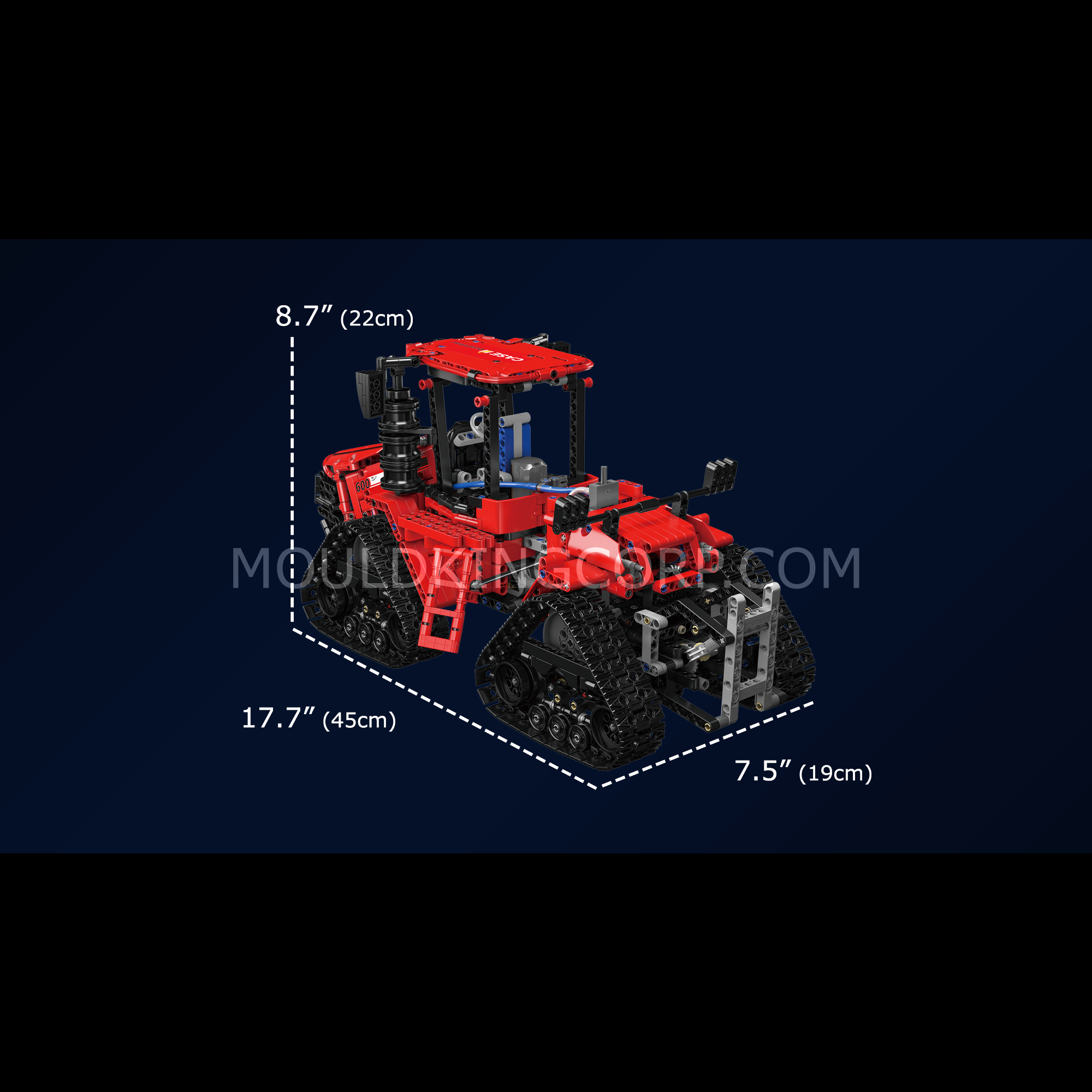 Mould King 18020S Remote Control Pneumatic Crawler Tractor Building Kit - 1,769 Piece STEM Construction Toy for Adults & Kids | DIY Engineering Model for Home, School & Gift Giving