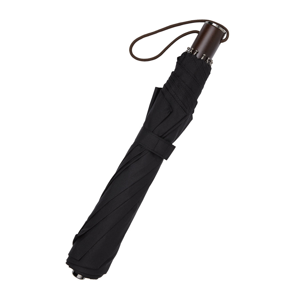 Premium Maple Wood Straight Handle Telescopic Umbrella - Windproof Compact Folding Travel Umbrella for Men & Women - Perfect for Rainy Days, Beach, Outdoor Events & Daily Commute
