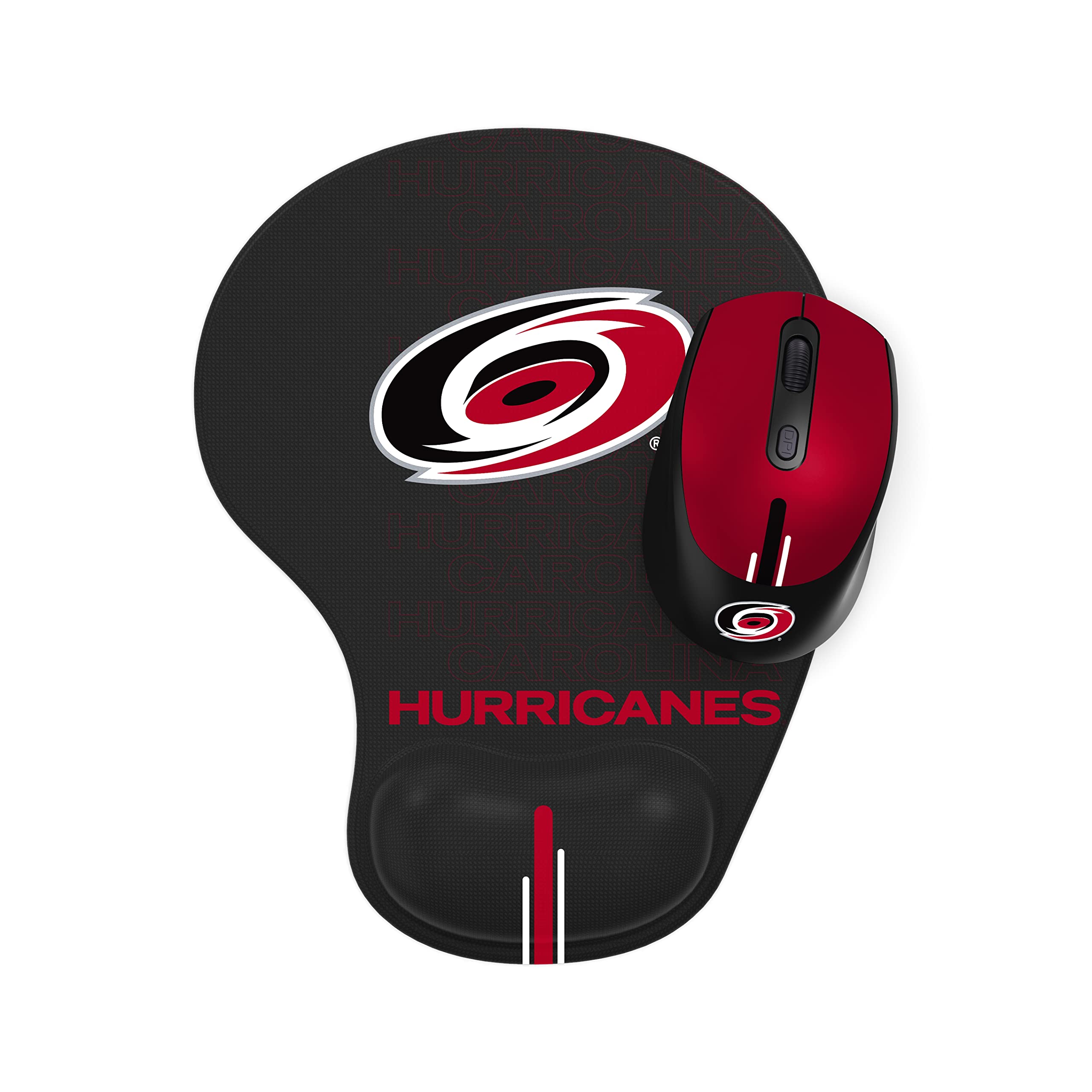 SOAR NHL Wireless Mouse and Mouse Pad Set - Carolina Hurricanes Official Logo Gaming Mouse with Ergonomic Design for PC, Laptop, Mac - Perfect for Gaming, Office Work, and Home Use