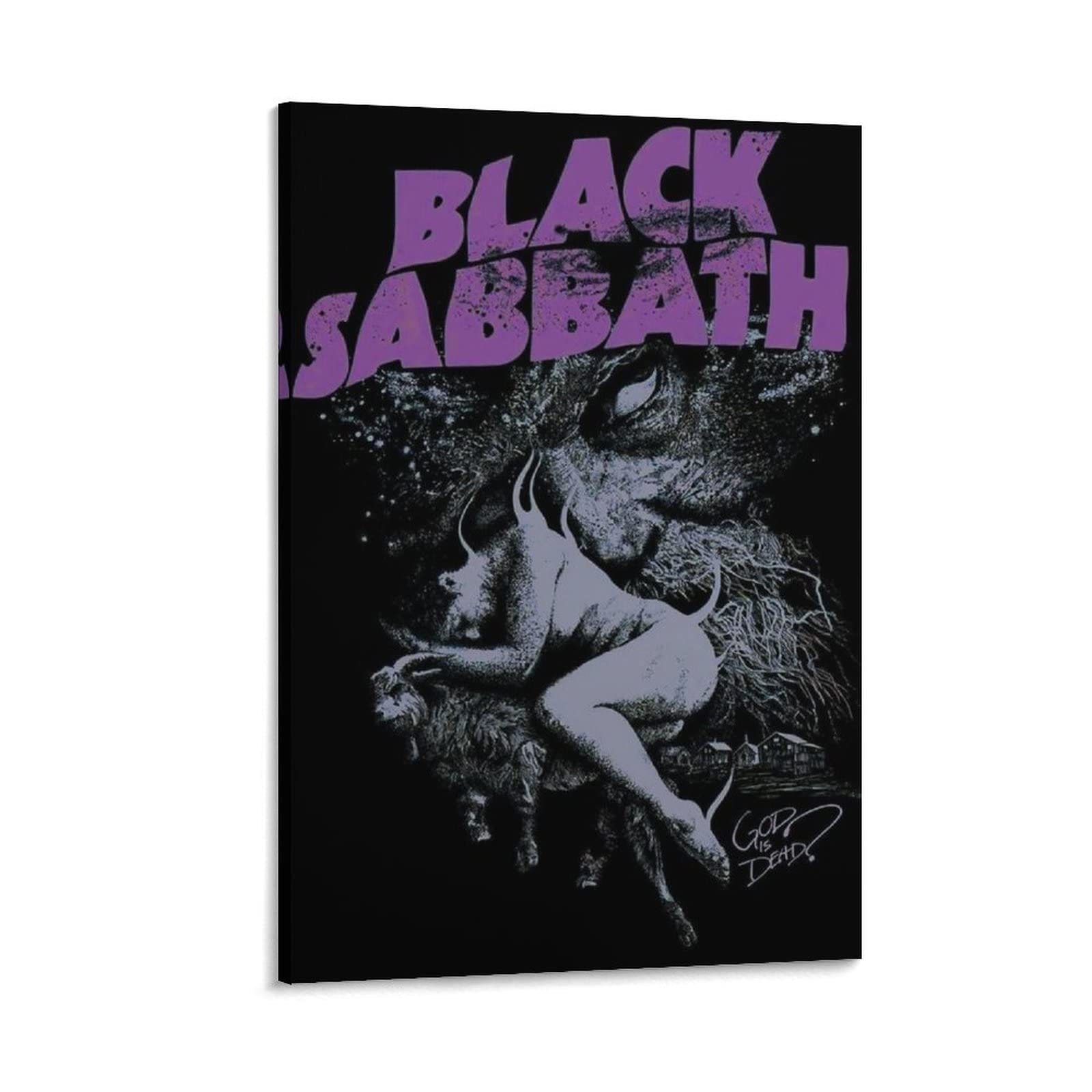 God Is Dead - Black Sabbath Canvas Poster | 24x36 Inch (60x90cm) | Vintage Rock Band Wall Art for Bedroom, Office & Man Cave Decor | Perfect Gift for Music Fans & Metalheads