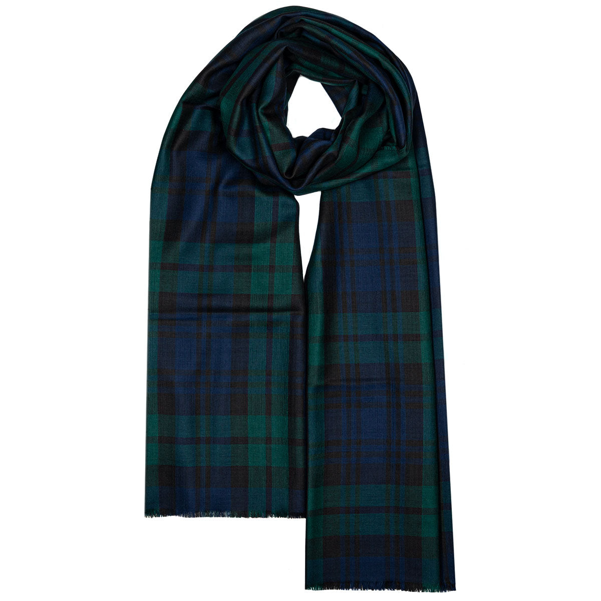 Premium Black Watch Extra Fine Merino Wool Stole - Soft & Warm Wrap for Women, Men - Perfect for Winter, Office, Travel & Special Occasions
