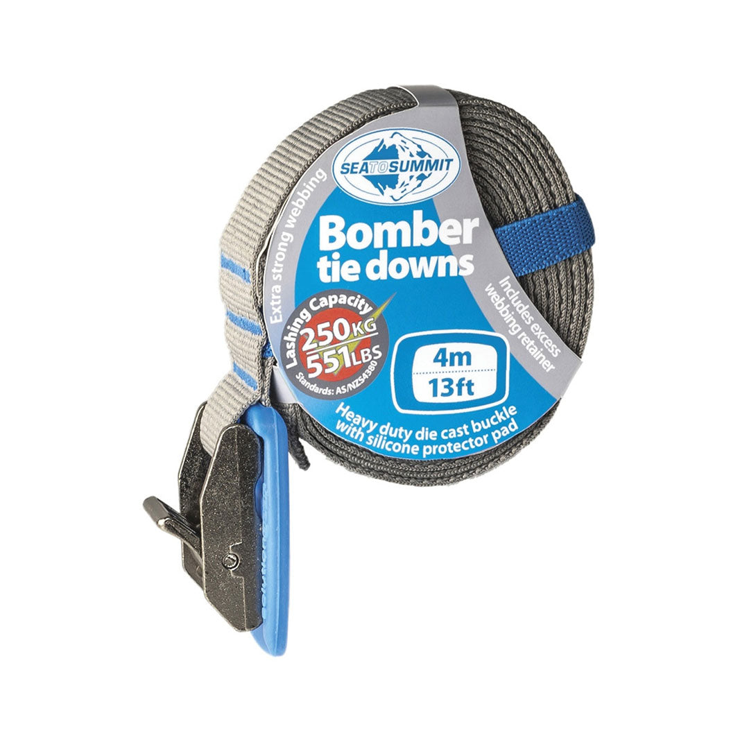 Sea To Summit Bomber Tie Down Straps - Heavy Duty Adjustable Straps for Camping, Kayaking, Roof Rack & Outdoor Gear Securing - Perfect for Travel, Hiking & Adventure Trips