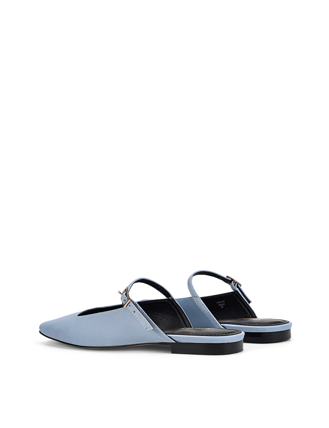 Xanthe Mary Jane Mules for Women - Blue Satin Slip-On Shoes | Comfortable & Stylish | Perfect for Casual Wear, Office, and Special Occasions