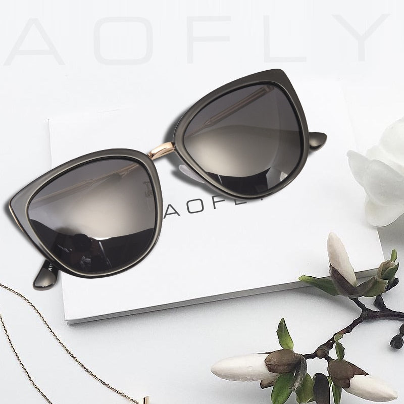 Aofly Women's Polarized Cat Eye Sunglasses with Alloy Frame - UV Protection, Fashionable & Lightweight for Driving, Beach & Outdoor Activities