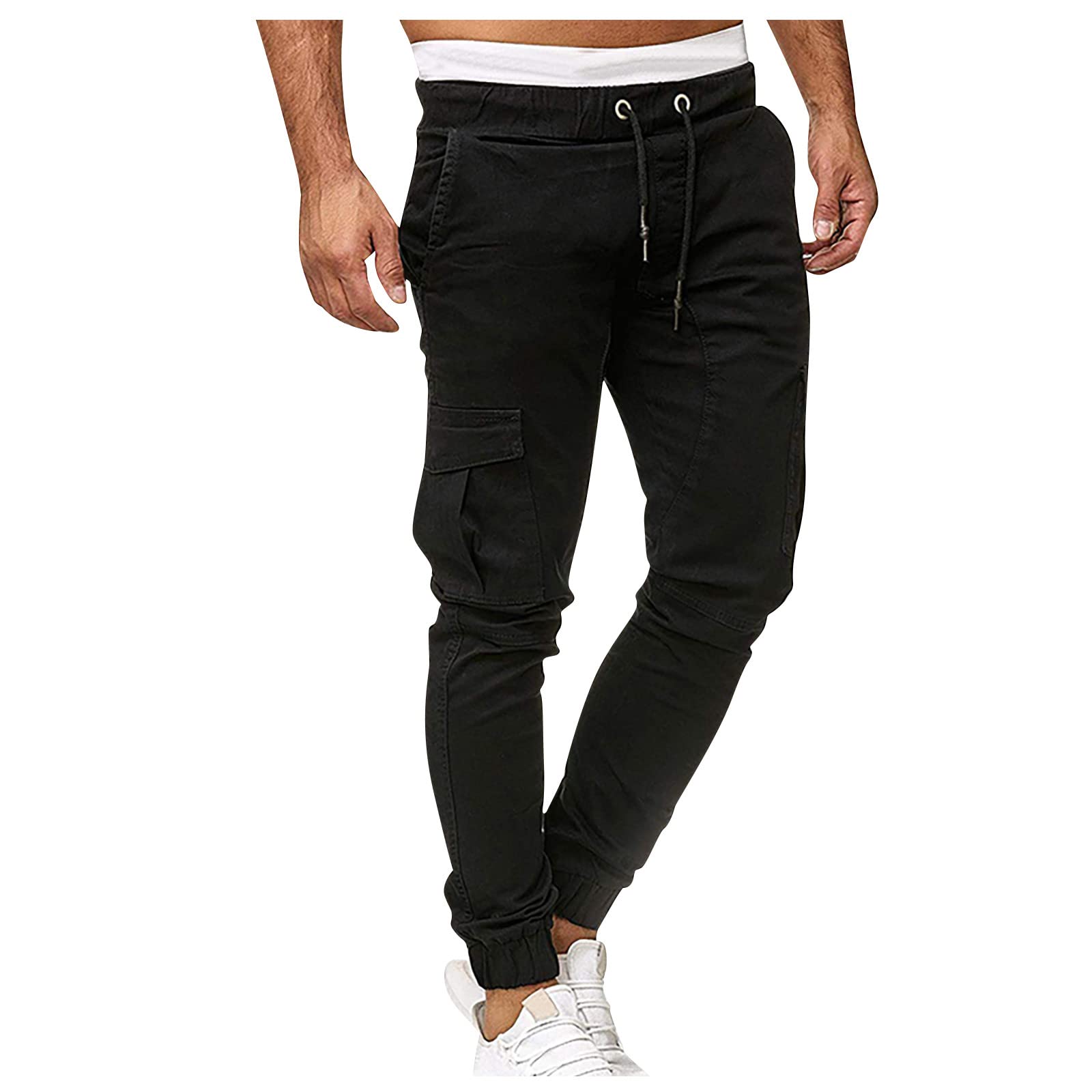 Men's Techwear Jogger Pants - Hip Hop Harem Sweatpants with Drawstring | Streetwear Casual Tactical Track Pants for Gym, Running & Urban Fashion
