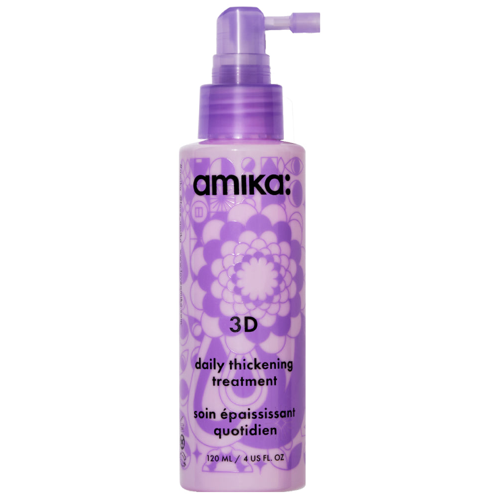 Amika 3D Daily Thickening Treatment for Fine Hair - Volumizing & Strengthening Hair Care (4 oz) - Perfect for Daily Use & Styling at Home or Salon