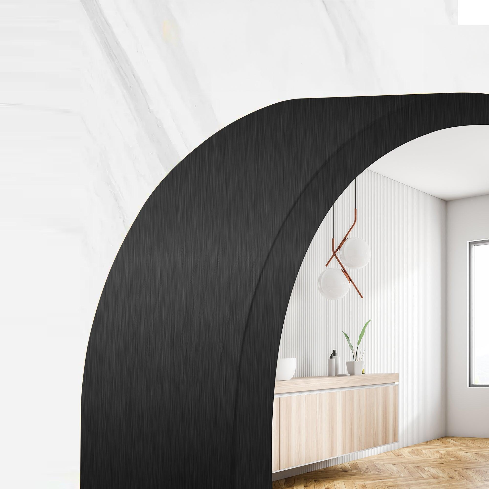 Rectangle Brushed Black Aluminum Framed Wall Mirror - Modern Home Decor for Living Room, Bedroom & Entryway