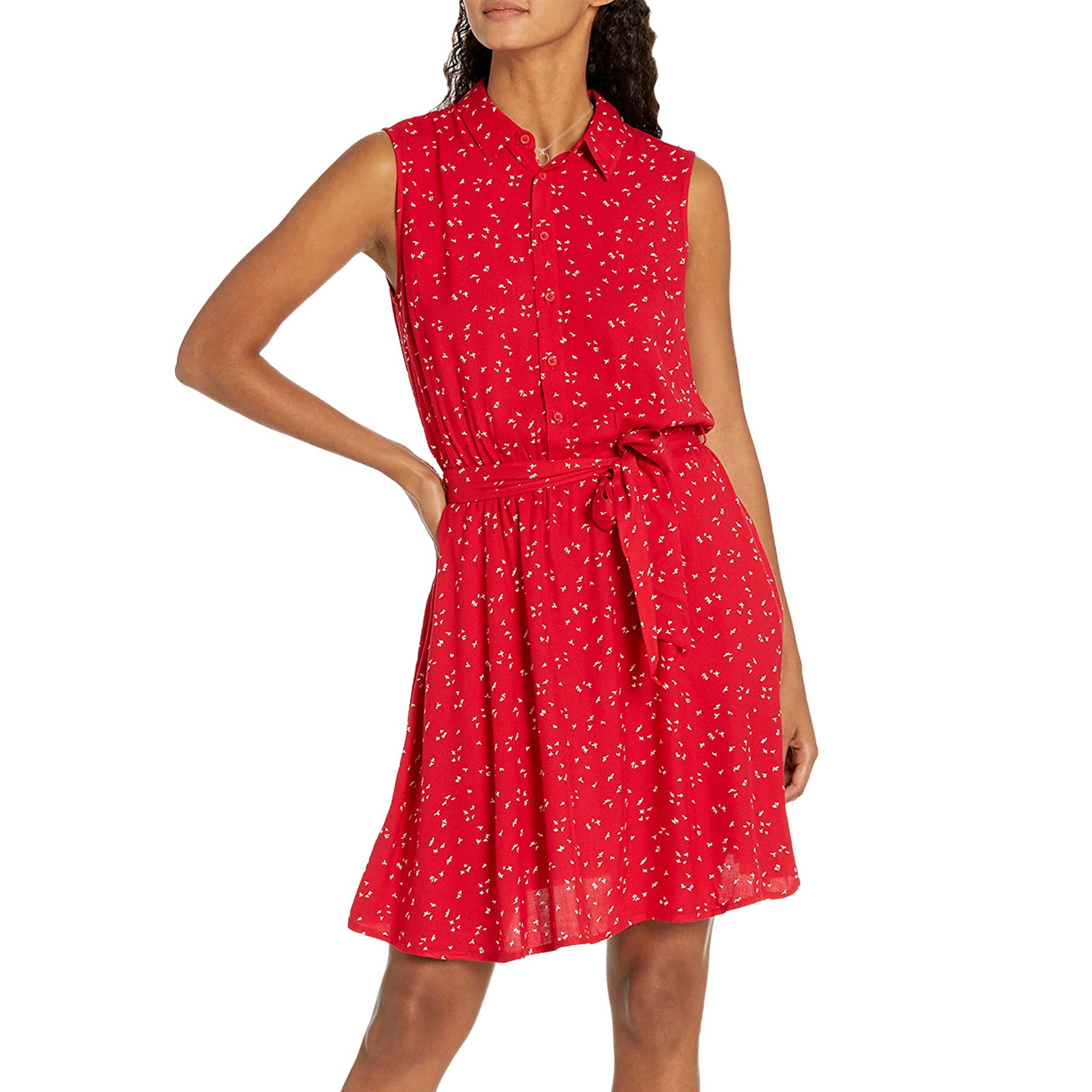 WERLIKE Women's Summer Sleeveless Button-Down Shirt Dress with Pocket - Casual Office Wear & Beach Cover-Up Dress