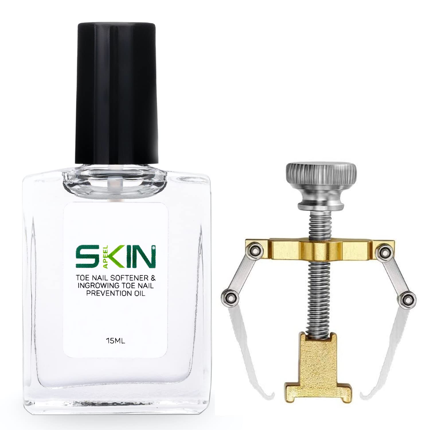 SKINAPEEL Ingrown Toenail Treatment Kit - Toe Nail Softener, Correction Oil & Clamp Tool for Pain Relief | At-Home Pedicure & Foot Care Solution
