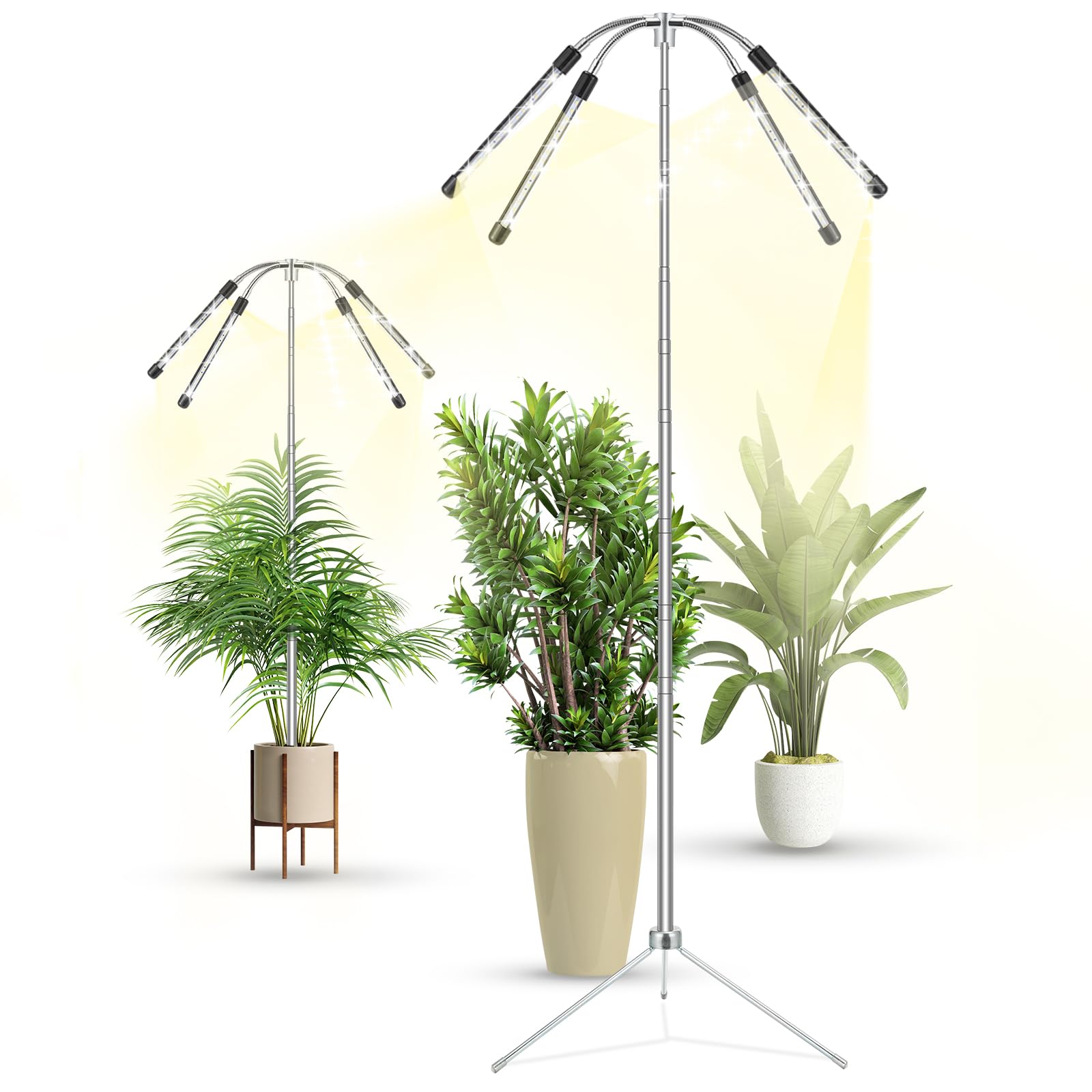 Full Spectrum LED Grow Lights for Indoor Plants - Adjustable Height 10-55