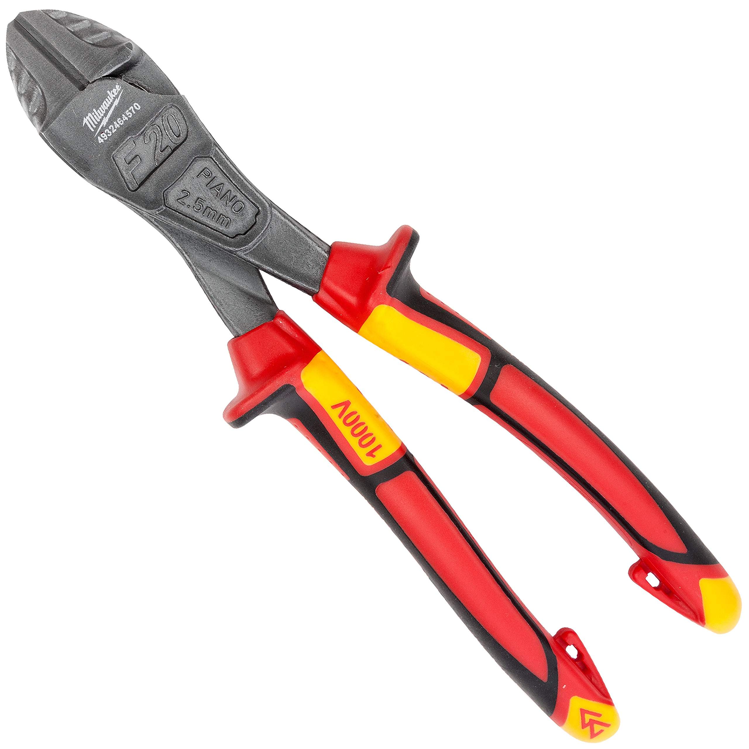 Milwaukee Heavy Duty Diagonal Cutting Pliers VDE 200mm - Professional Electrical Wire Cutters for Electricians & DIY Projects