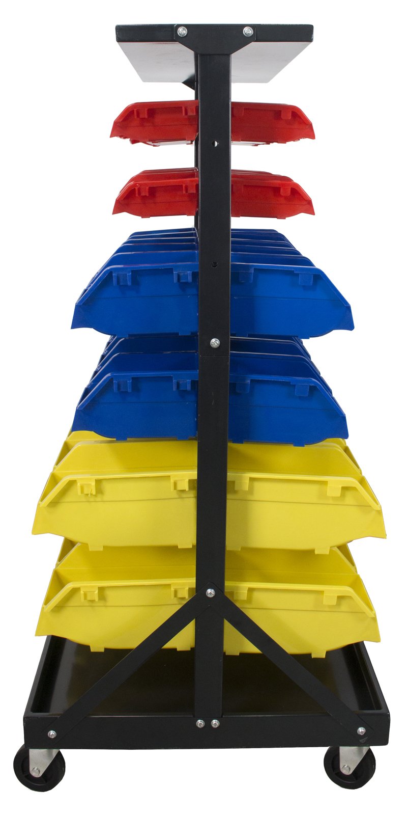 TLPB04 60-Part Plastic Storage Bins with Locking Wheels - Heavy Duty Organizer for Garage, Workshop & Home Storage | Perfect for Tools, Hardware & DIY Supplies