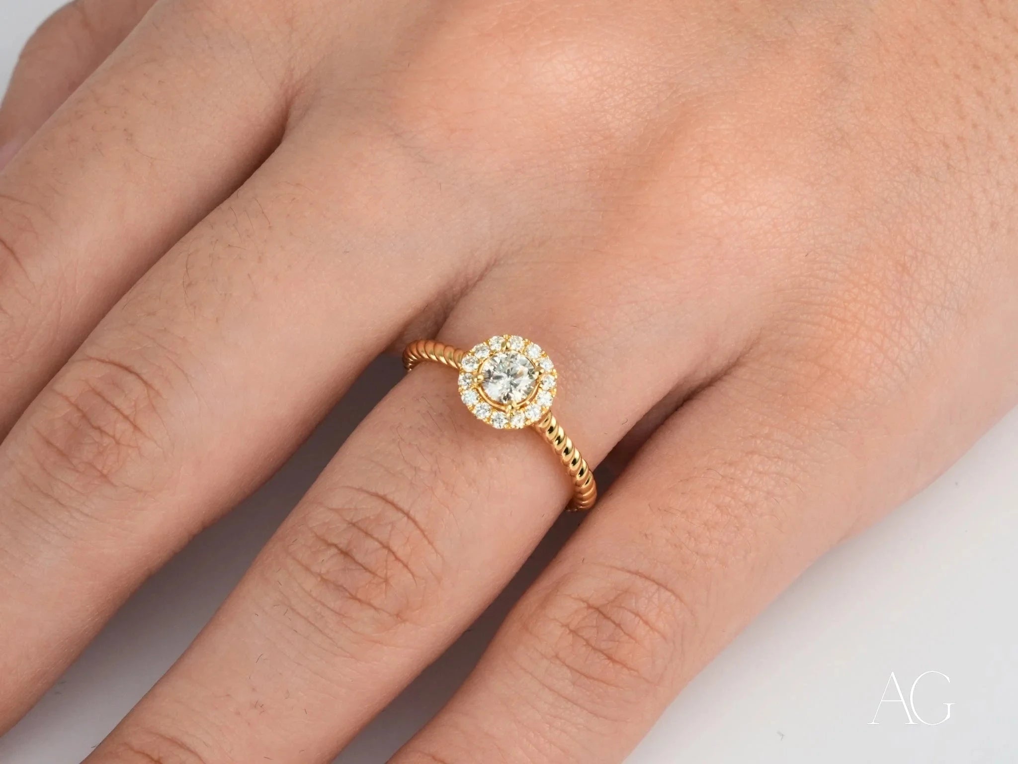 Twist of Grace Engagement Ring - Elegant Diamond Wedding Band for Women - Perfect for Proposals, Anniversaries & Romantic Occasions