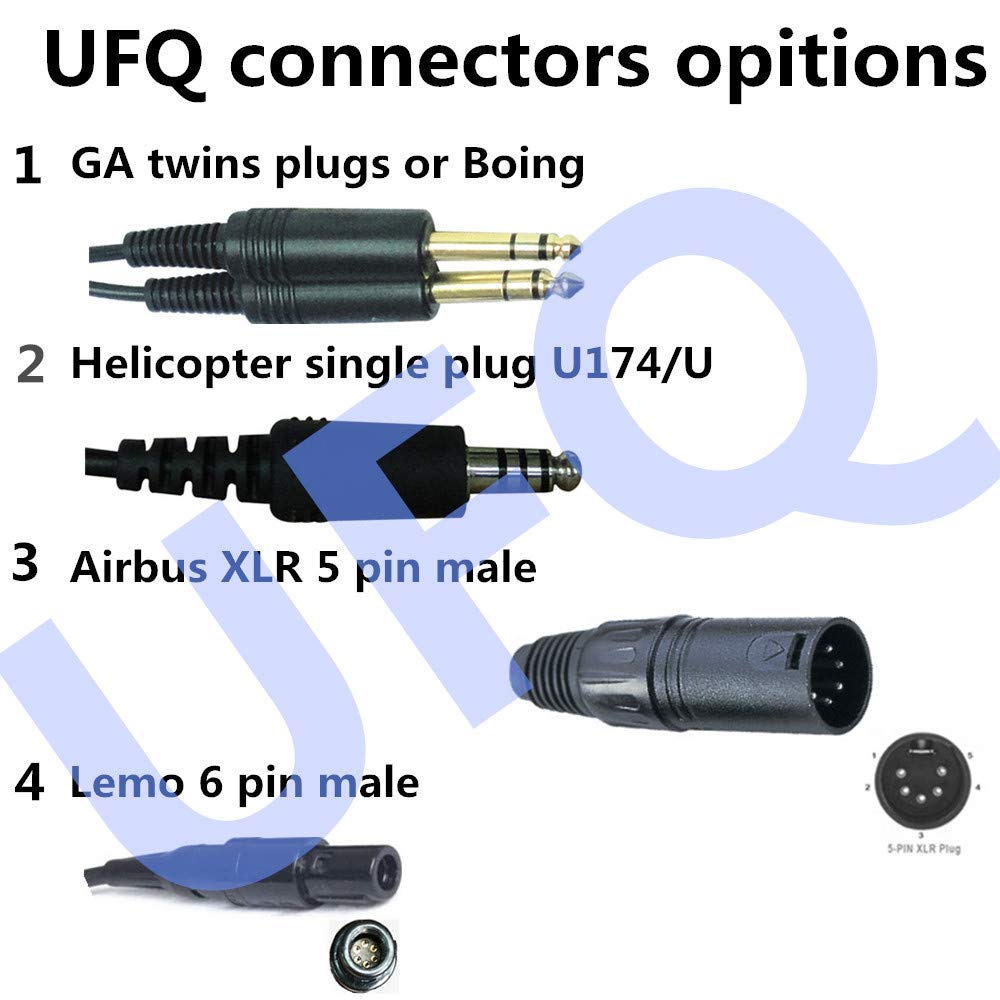 UFQ ANR L2 Hi-Lite Aviation Headset - Ultra Lightweight 175g, Noise Cancelling, Crystal Clear Communication & Premium Sound Quality with MP3 Input - Perfect for Pilots, Flight Training, and In-Flight Entertainment