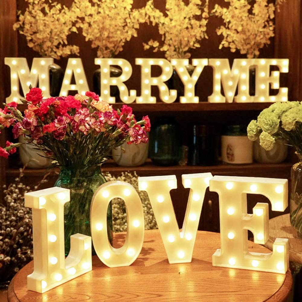 LED Letter Lights - Cute Room Decor for Bedroom, Party & Wedding