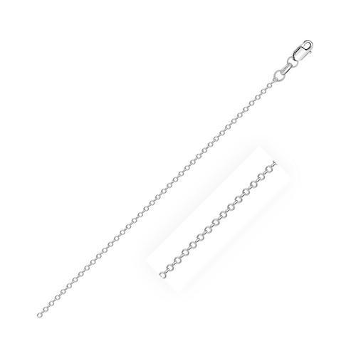 14K White Gold Cable Link Chain Necklace 0.8mm Thin, 18 Inch - Elegant Layering Piece for Women, Perfect for Everyday Wear & Special Occasions