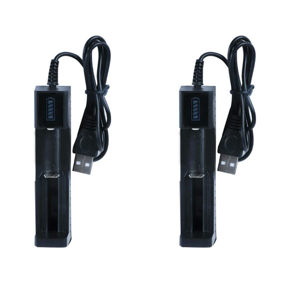 2-Pack Universal USB LCD Smart 18650 Li-Ion Battery Charger - Compatible with Multiple Rechargeable Battery Models - Perfect for Vape Mods, Flashlights & Electronic Devices