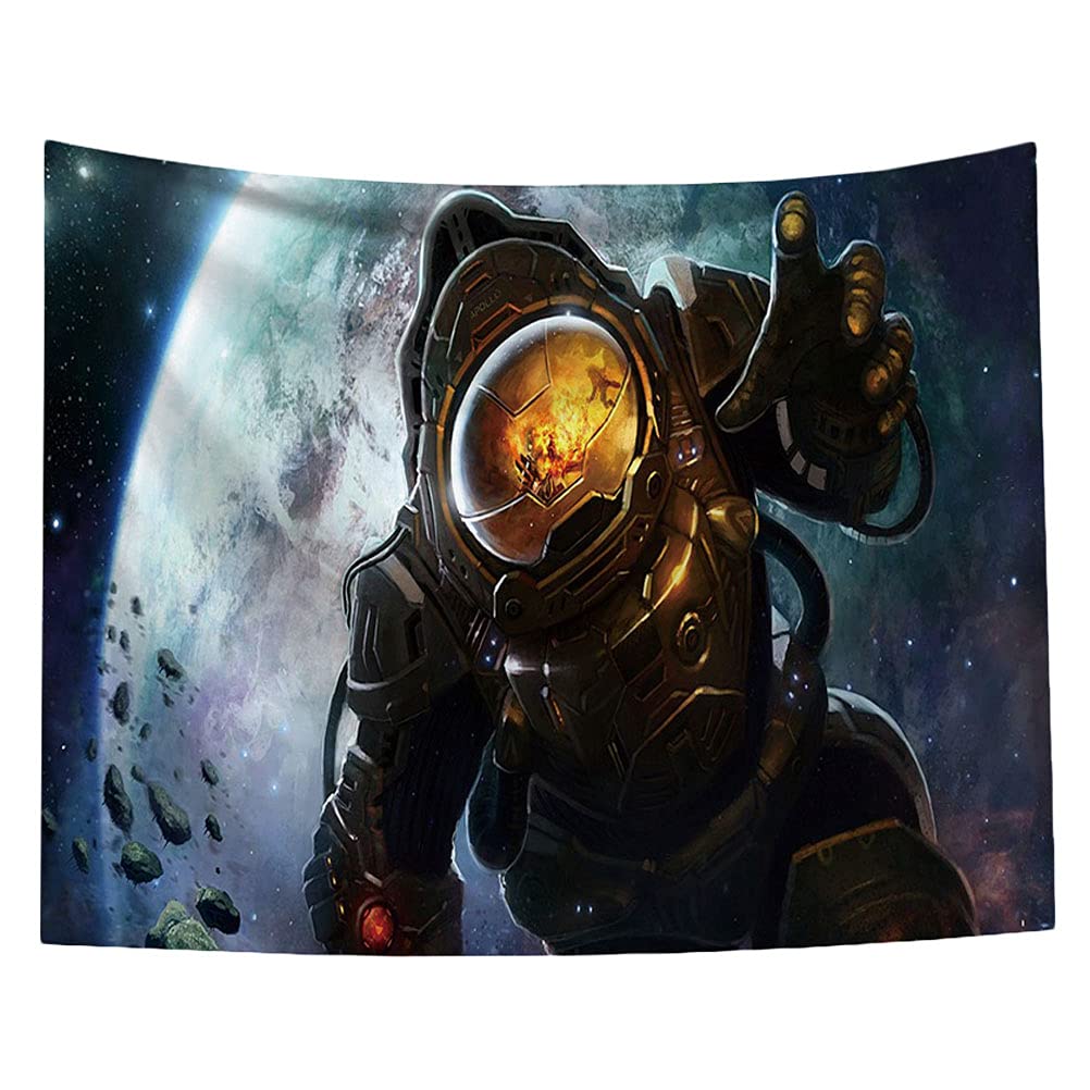 DOITOOL Astronaut Wall Tapestry - Blue Space Themed Home Decor for Living Room, Bedroom, Dorm - Decorative Hanging Tapestry, Beach Towel & Wall Art for Hippie, Boho Style Rooms