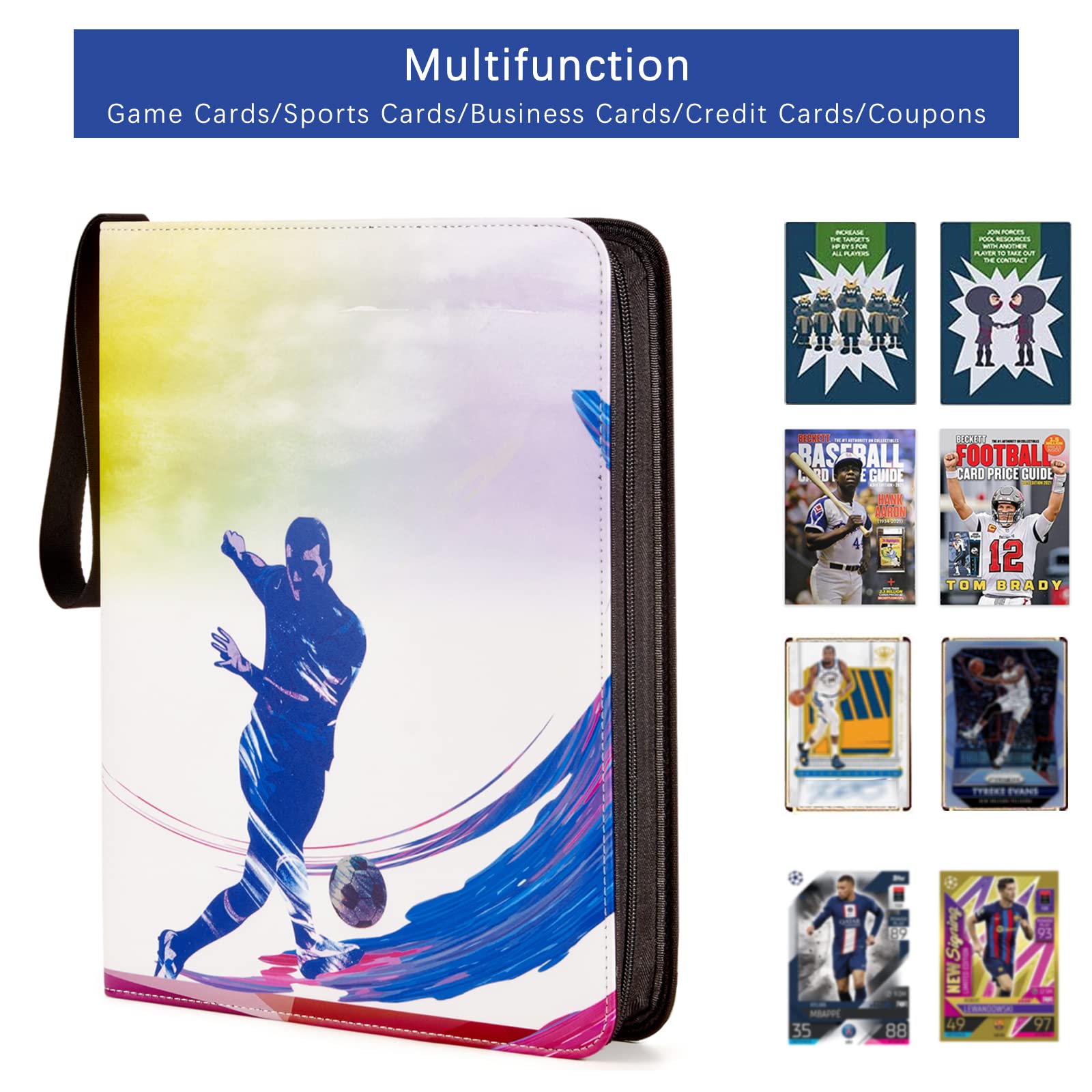 Reelanx 9-Pocket Soccer Trading Card Binder Album - 720 Pocket Storage Display Case with Protective Sleeves for Soccer Card Collectors | Perfect for Organizing, Storing & Showcasing Your Valuable Soccer Card Collection at Home, Games & Tournaments