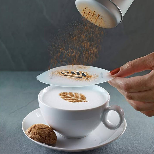Aerolatte 6-Piece Cappuccino Art Stencil Set for Latte Foam Decorating - Perfect for Home Baristas & Coffee Shops