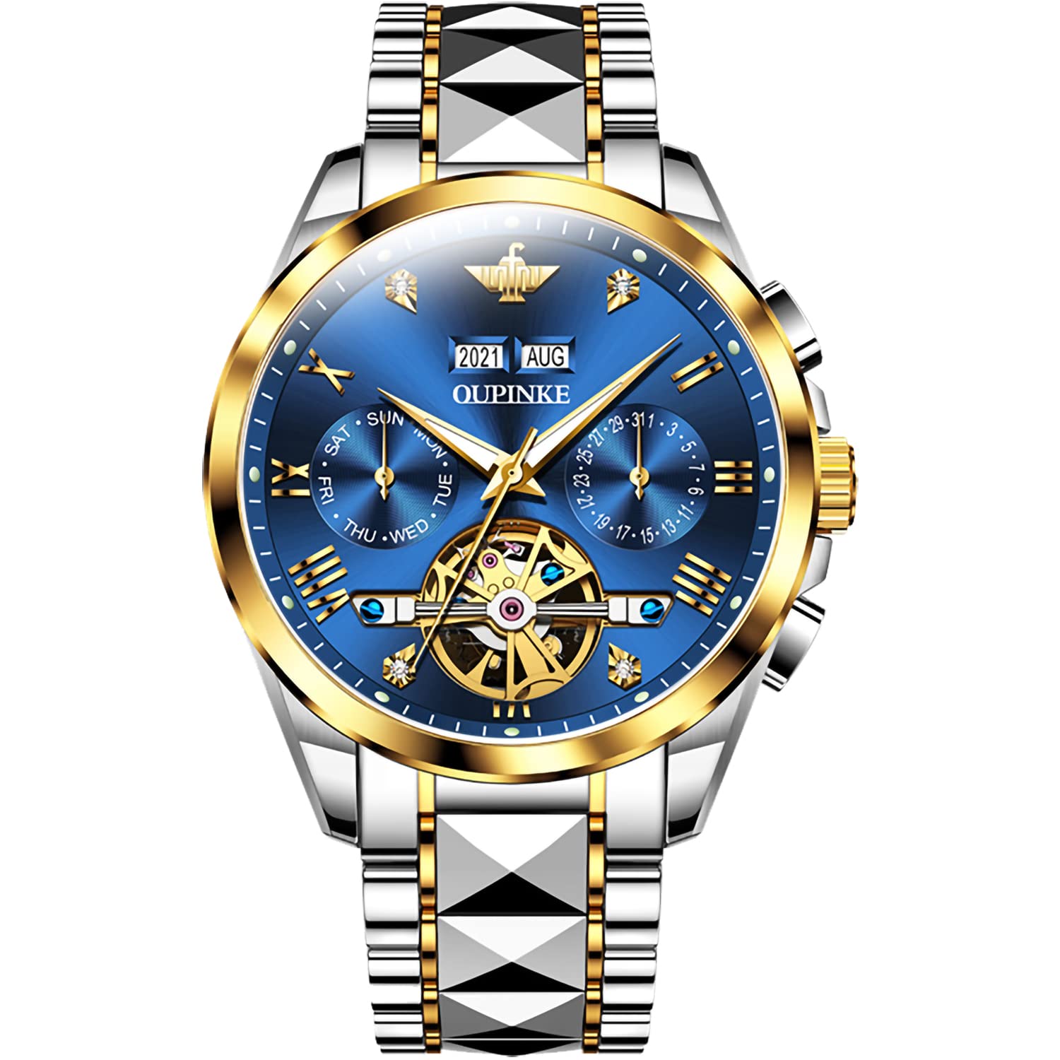 Men's Tungsten Steel Automatic Waterproof Wrist Watch - Durable Luxury Timepiece for Business, Casual & Outdoor Activities