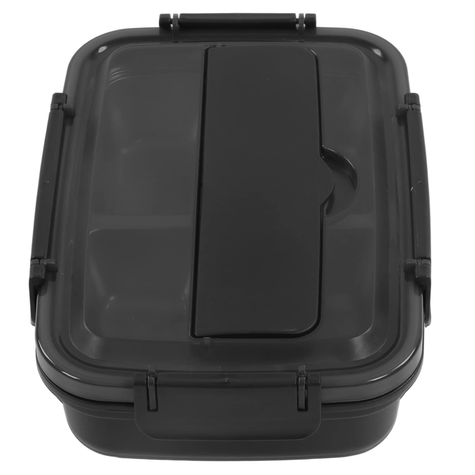 Jeanoko 4-Compartment Stainless Steel Lunch Box for Adults - 304 Grade, Portable & Leak-Proof Bento Box for Office, School, Picnic & Travel (Black)