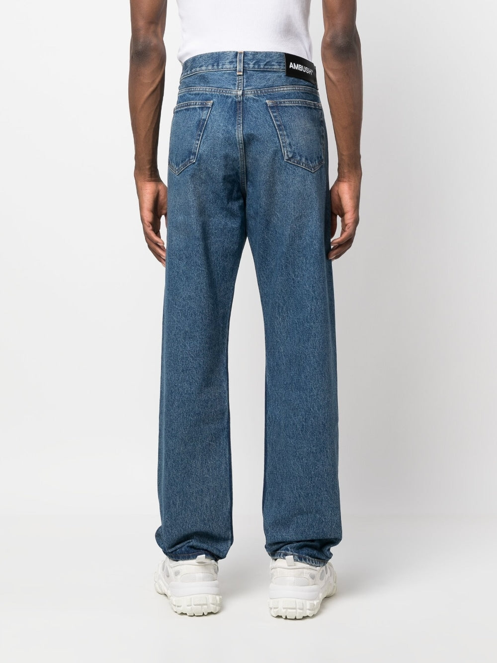Ambush Clear Blue Distressed Denim Jeans for Women - High Waist Skinny Jeans for Casual Wear & Street Style Outfits
