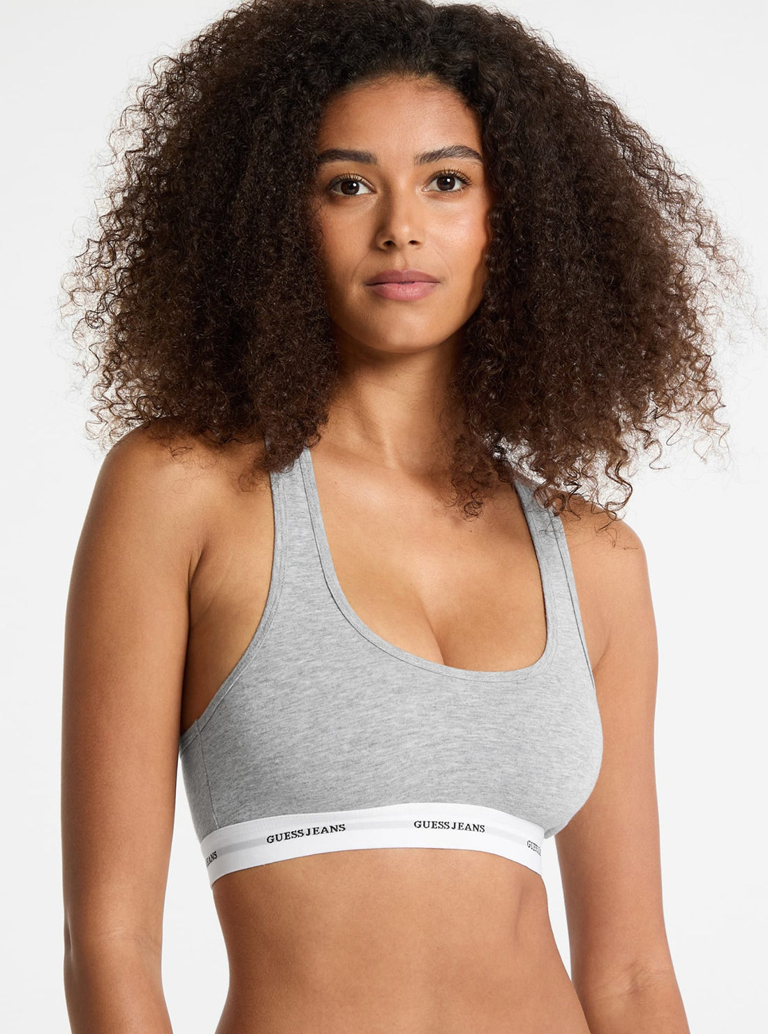Guess Women's Grey Bralette - Comfortable Lace Underwire Bra for Casual Wear & Layering Outfits