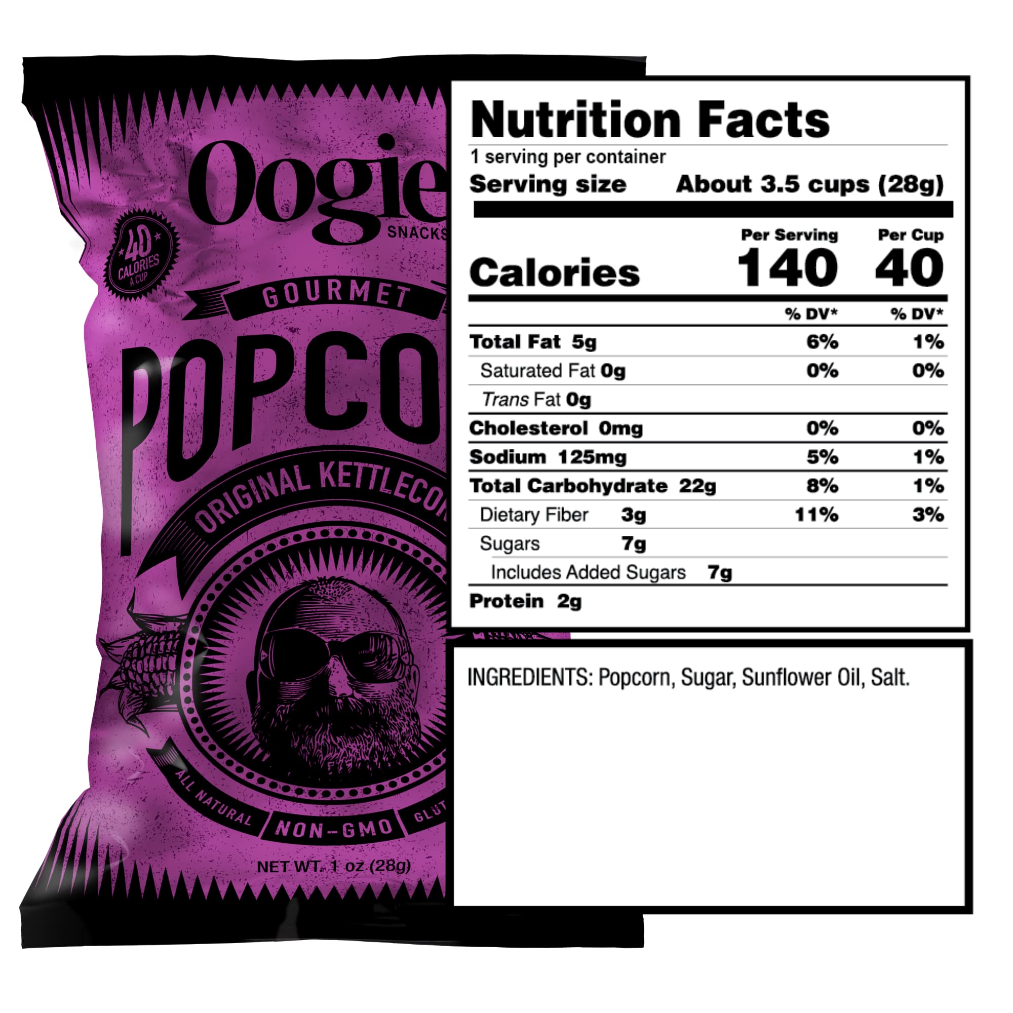 Oogie's Gourmet Popcorn - 16 Pack Variety Flavor Snack Pack | Gluten Free, Non-GMO, 1oz Individual Bags | Perfect for Movie Nights, Parties & Office Snacks
