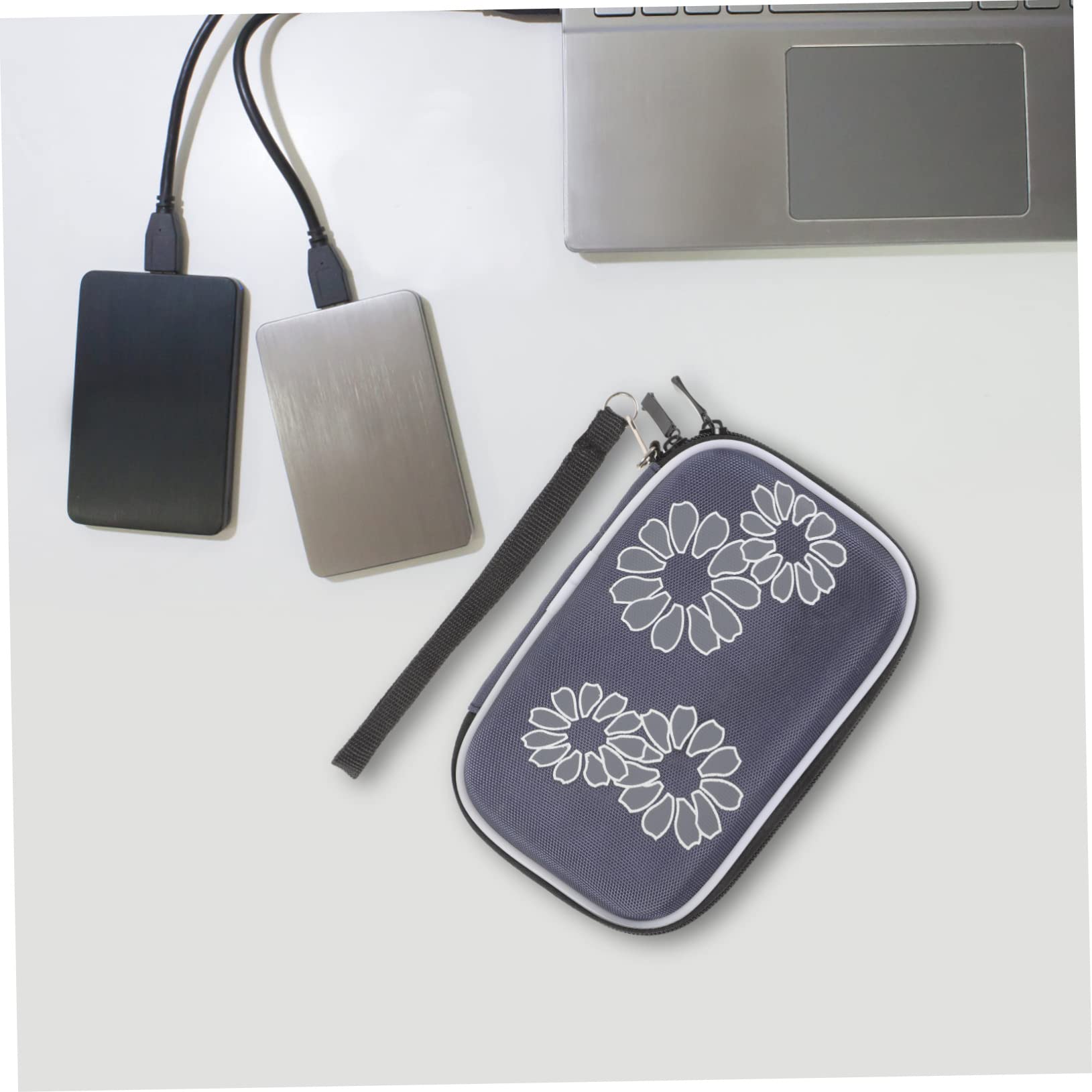 KOMBIUDA 3-Piece Mobile Hard Drive Organizer Set - USB Cable Storage Case, Portable HDD Carrying Bag with Battery Pouch, Non-Woven Fabric Travel Accessories for Computer Gear, Office & Home Use | Perfect for Business Trips, Daily Commute & Tech Organization