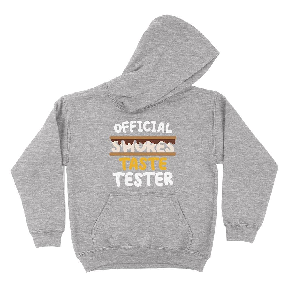 Official S'Mores Taste Tester Hoodie - Kids & Youth Pullover Sweatshirt for Camping, Bonfires & Family Fun