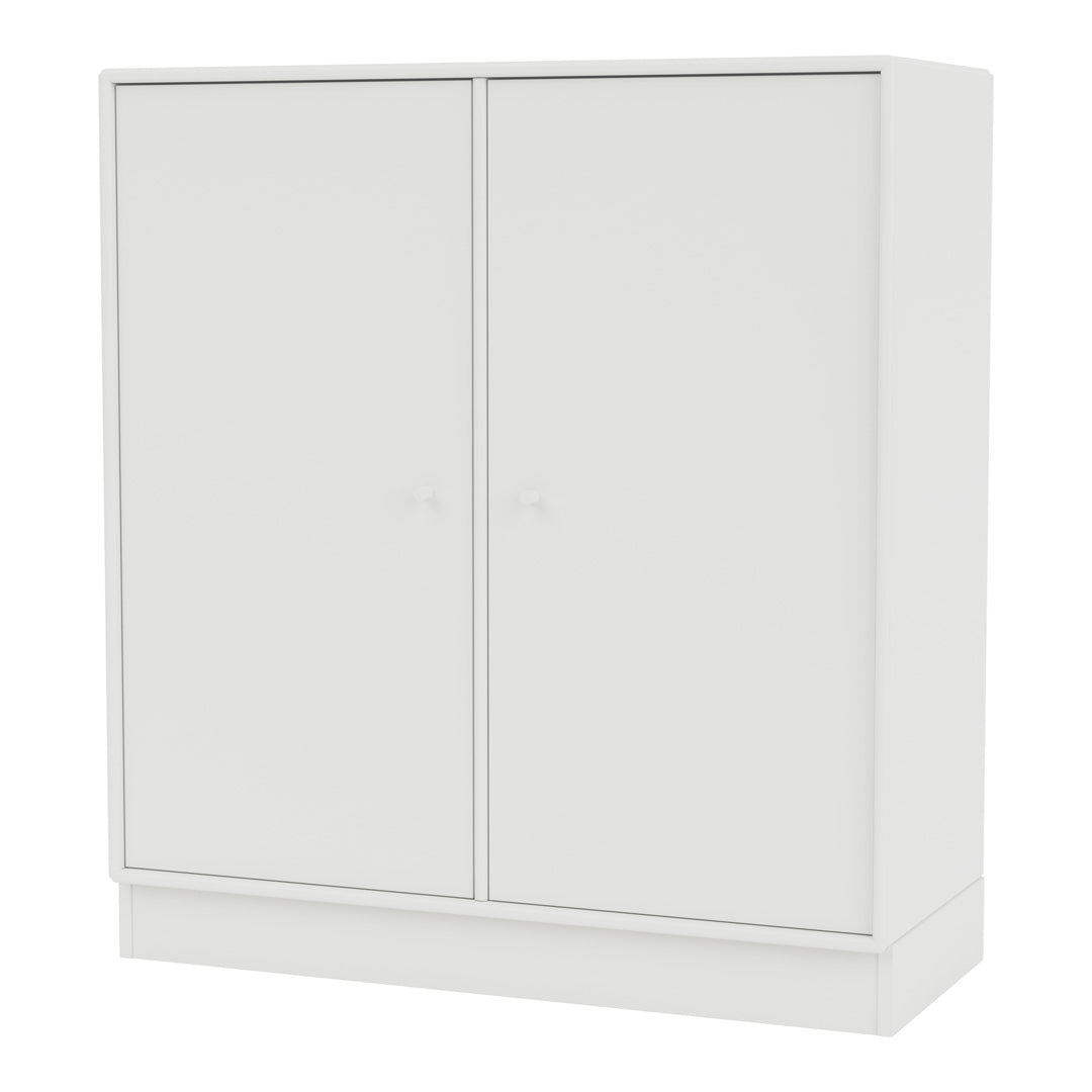 Modern 2-Door Lacquered Cabinet with Plinth Base - Stylish Storage Solution for Living Room, Bedroom or Office Organization