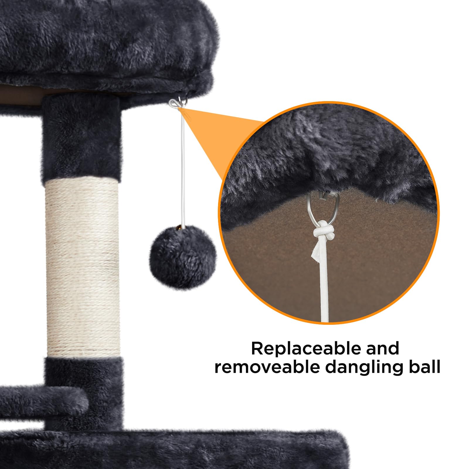 Yaheetech 63in Multi-Level Cat Tree Tower for Indoor Cats - Tall Cat Climbing Furniture with Sisal-Covered Scratching Posts, Condo & Perches - Durable Cat Activity Center for Kittens & Adult Cats (Black, Large) - Perfect for Small Spaces, Apartments & Play Areas