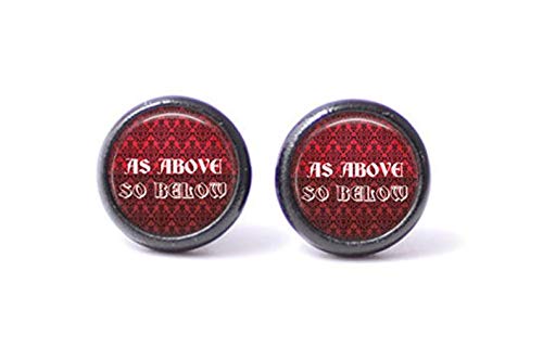 Alchemy Stud Earrings - As Above So Below Quote Jewelry | Pastel Goth & Grunge Witch Earrings for Occult Fashion | Perfect for Gothic, Witchy, and Boho Outfits