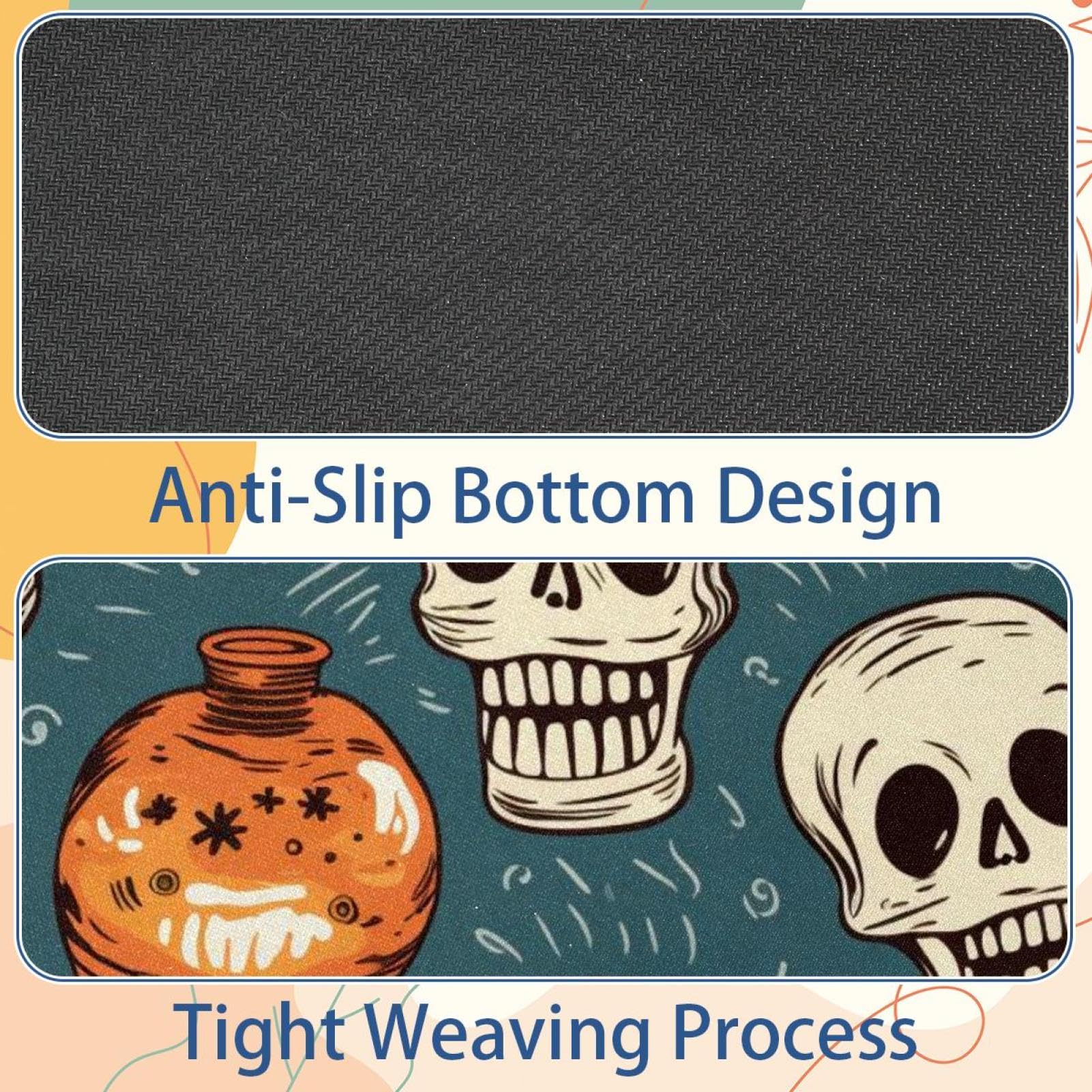 Skull Bowling Square Mouse Pad - Non-Slip Rubber Base Gaming & Office Mouse Mat for Laptop, Computer, Home & School Use (8.3