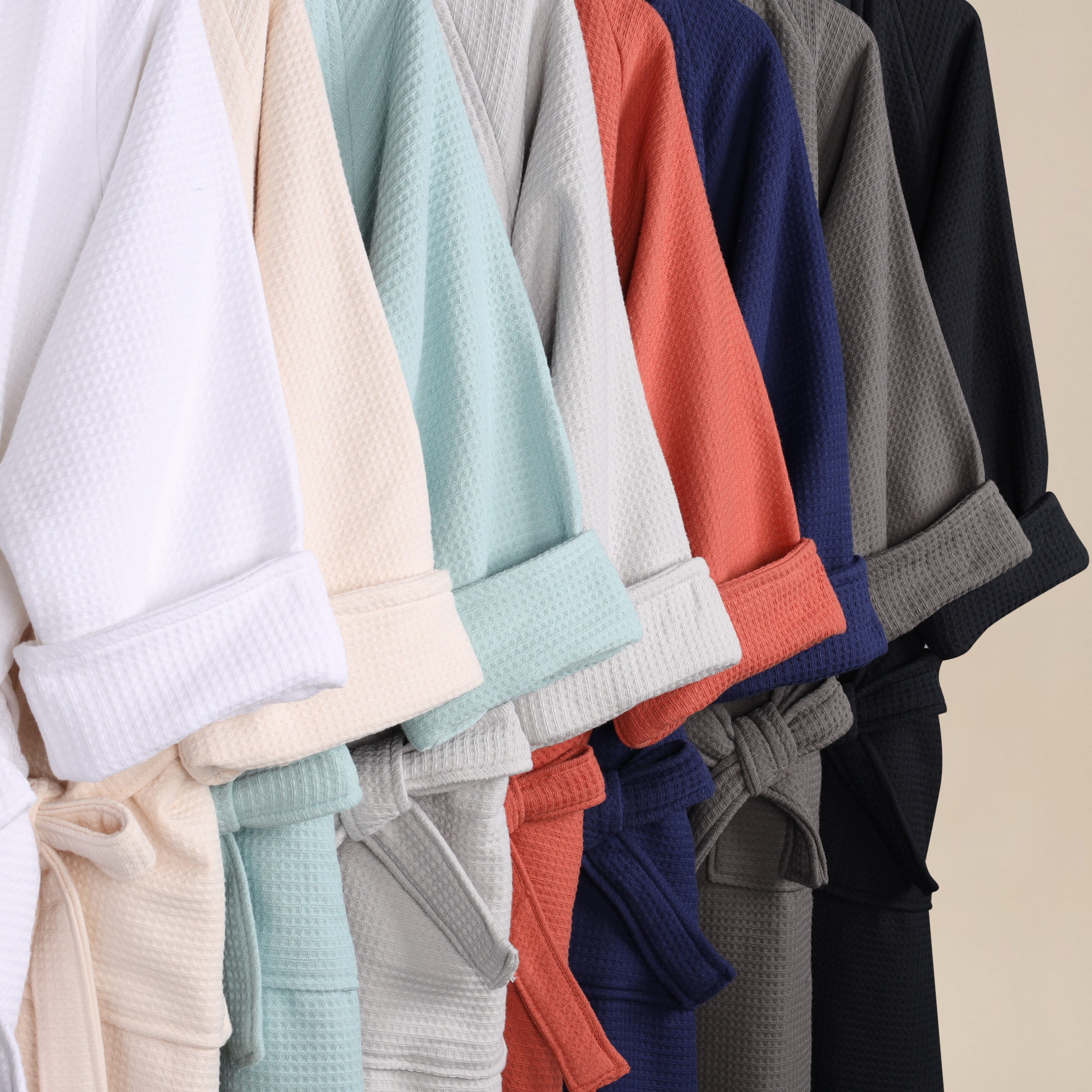 Premium Waffle Weave Cotton Bathrobe - Ultra Soft & Lightweight Unisex Oversized Robe for Men & Women | Perfect for Spa, Lounge & Post-Shower Comfort