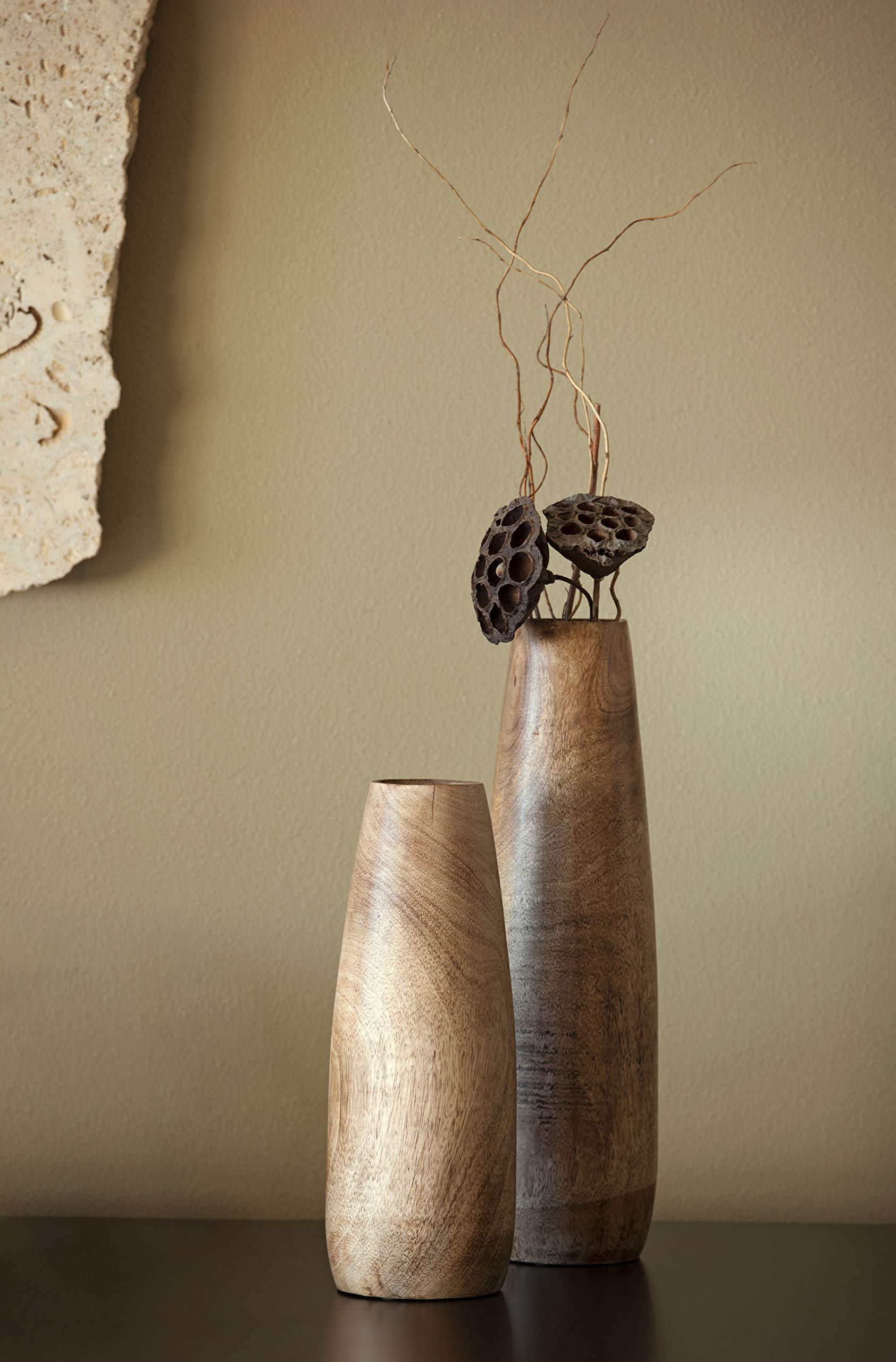 Natural Wood Vase - Handcrafted Small Wooden Vase for Home Decor, Wedding Centerpiece & Boho Style Room Decoration | Perfect for Flowers, Dried Arrangements & Tabletop Display