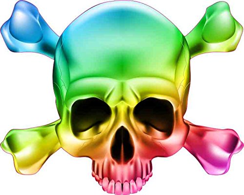 Skull and Crossbones Vinyl Sticker - 5x5 Inch Waterproof Decal for Laptops, Cars, Helmets & DIY Projects | StickerTalk Premium Quality Stickers