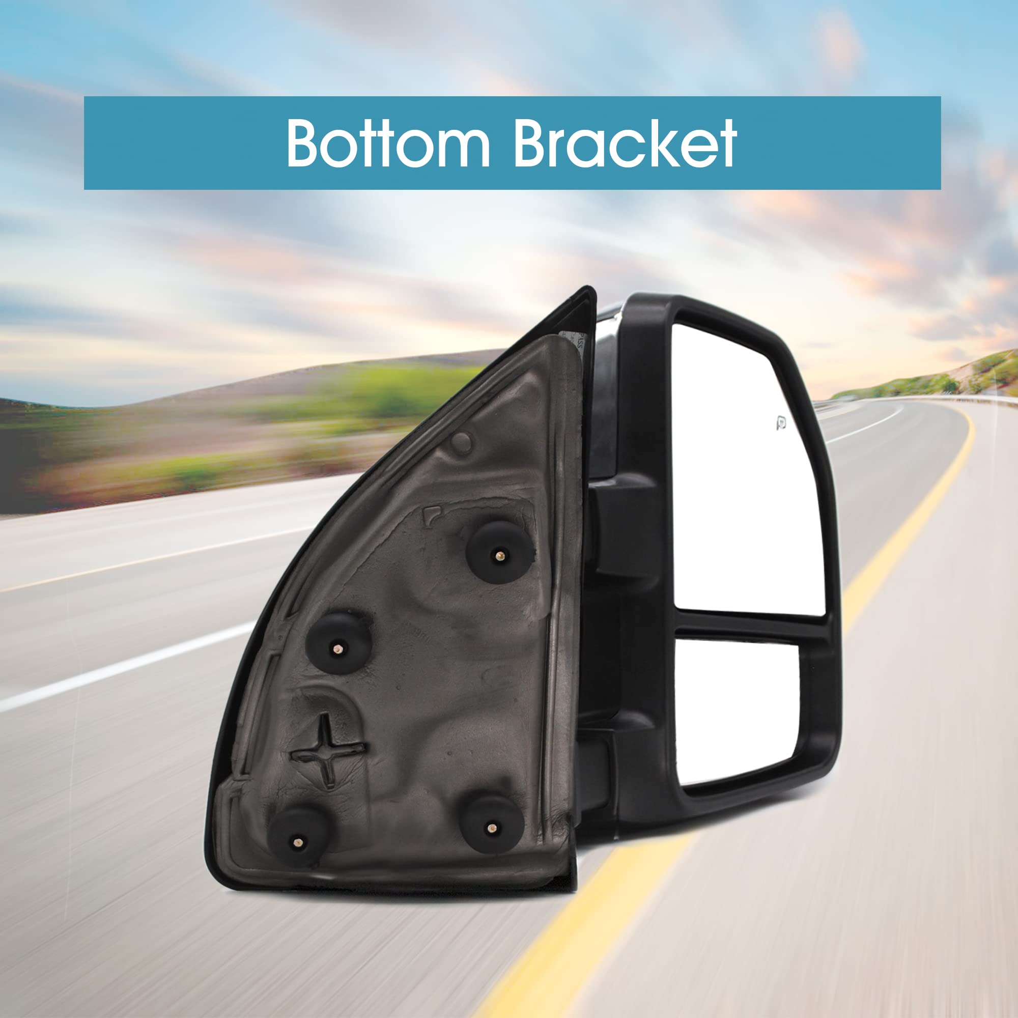 BOOLEE Manual Extendable Towing Mirrors for Ford F250 F350 F450 F550 Super Duty (1999-2016) - Black Folding Truck Mirrors with Glass Adjustment | Perfect for Towing Trailers, Campers & Heavy Loads