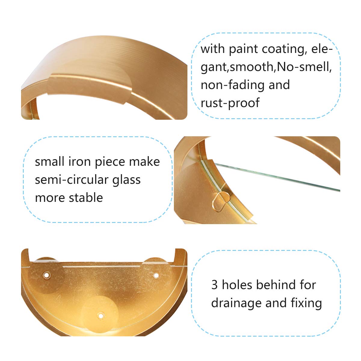 Ecosides Gold Metal Wall Mounted Planter - 8