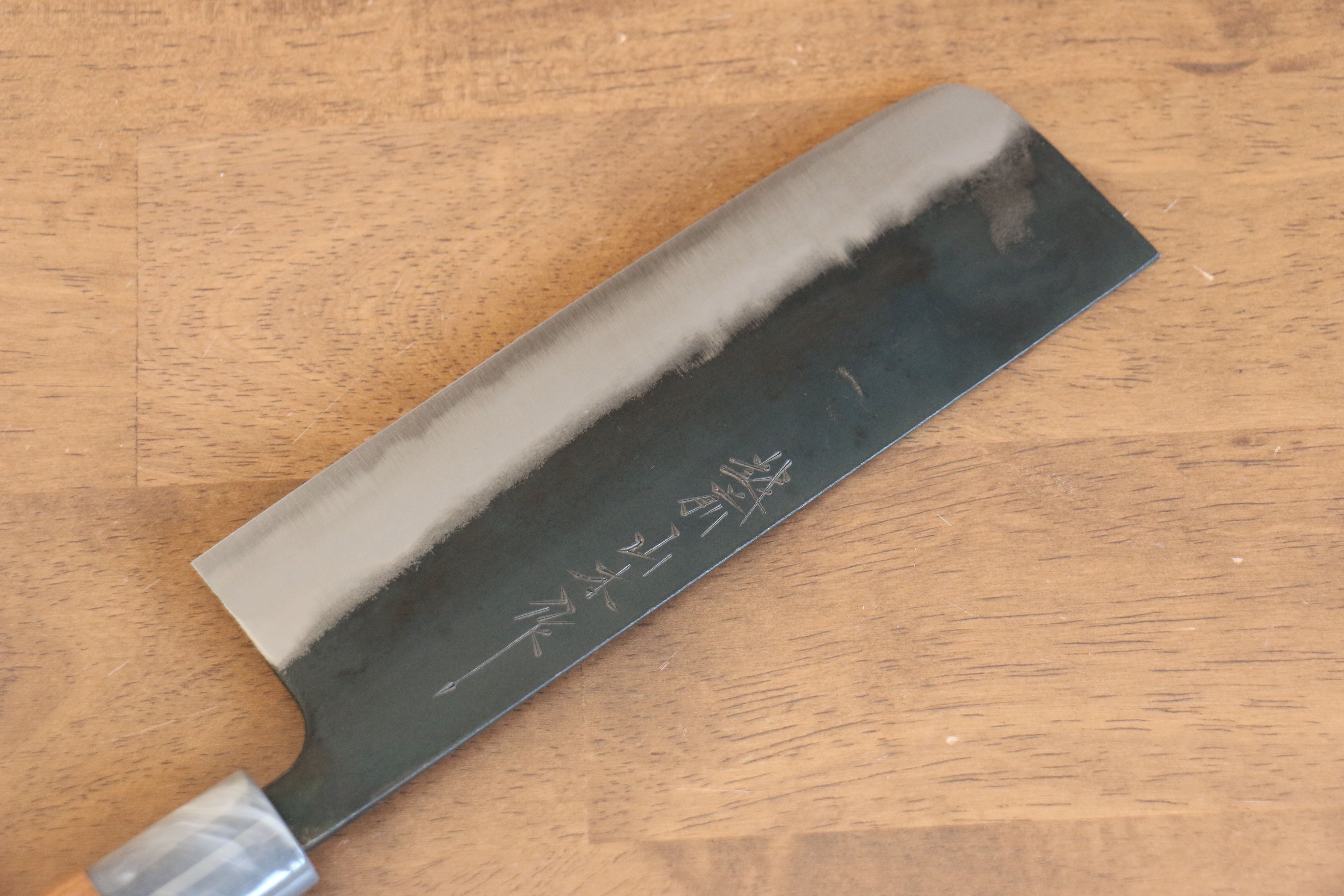 Nao Yamamoto 165mm White Steel Kurouchi Deba Knife with Cherry Blossom Handle - Japanese Kitchen Knife for Slicing Fish, Meat & Vegetables - Perfect for Sushi Chefs & Home Cooking