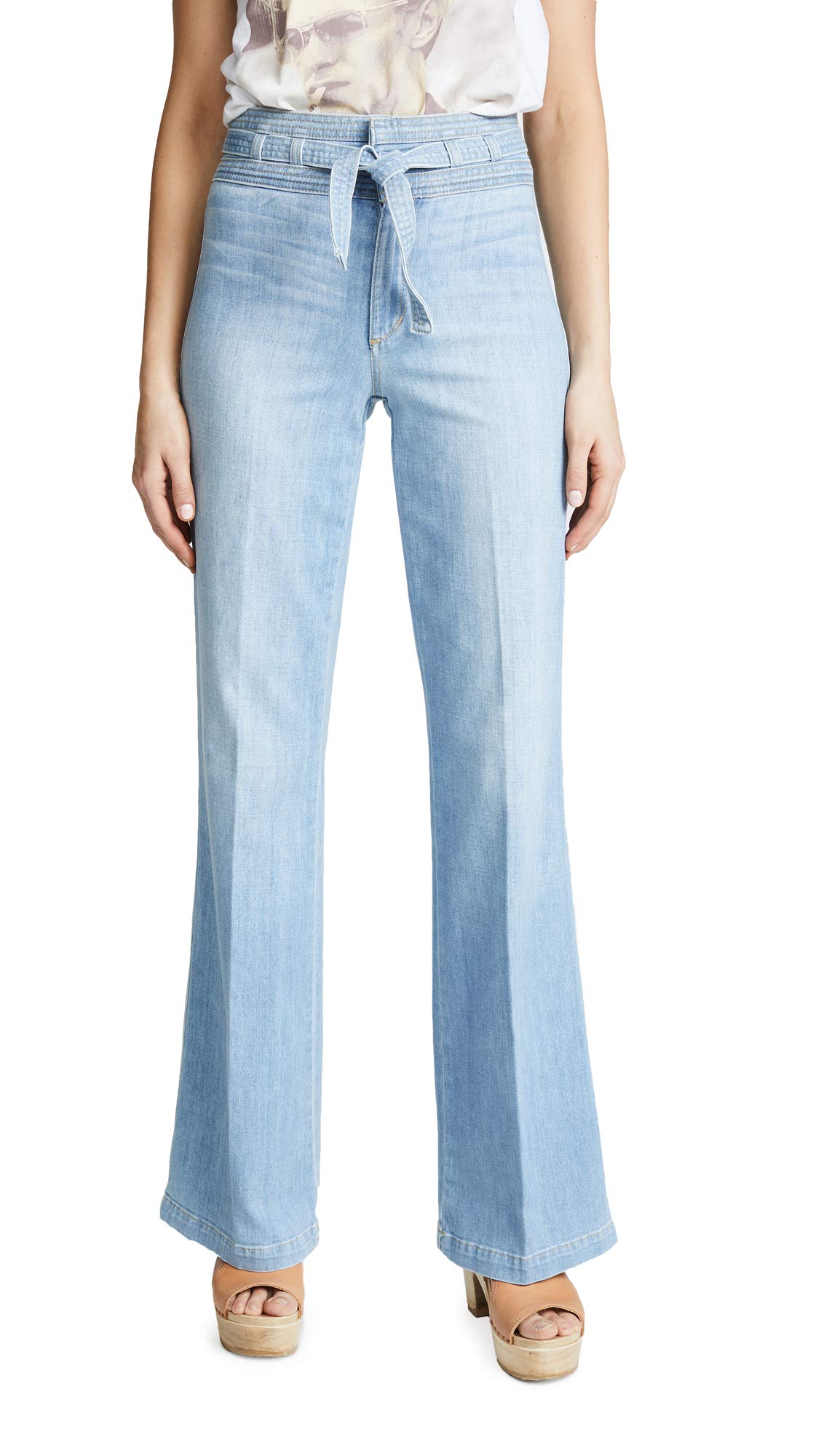 Joe's Jeans Women's High Rise Belted Flare Jeans - Chelsea Blue Denim Pants Size 29 | Casual & Chic Outfit for Everyday Wear, Date Night & Office Style