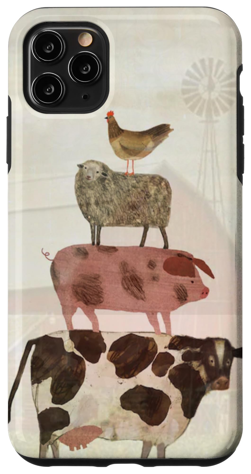 iPhone 11 Pro Max Case - Farm Animals & Rustic Barn Design with Cow, Pig, Sheep & Chicken - Perfect for Country Lovers & Outdoor Enthusiasts