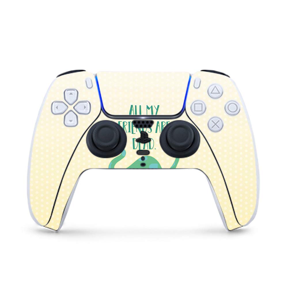 MightySkins PS5 Controller Skin - All My Friends Are Dead Vinyl Decal Wrap | Protective & Durable Cover for PlayStation 5 | Easy to Apply | Made in USA | Perfect for Gaming, Customization & Gift Giving