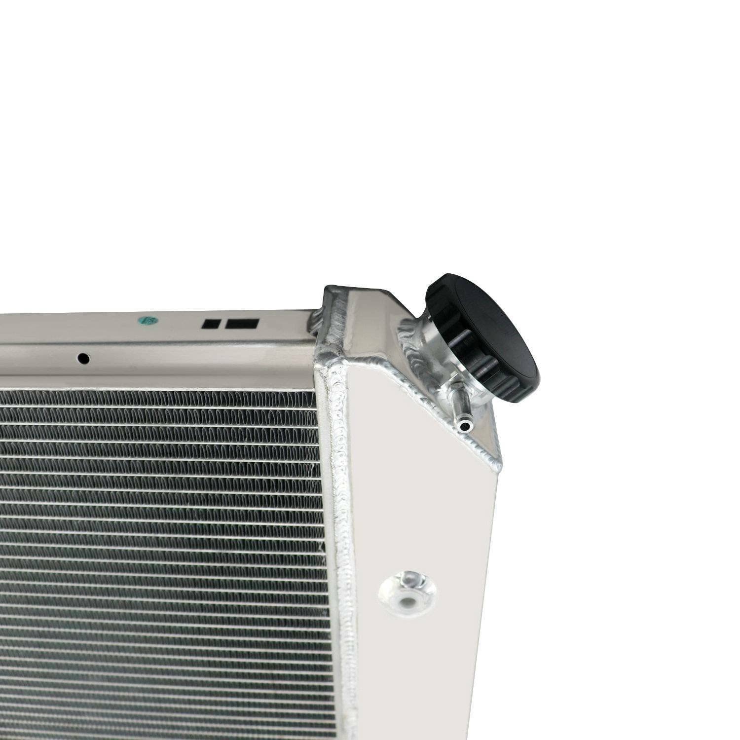 High-Performance All-Aluminum Radiator for 1968-1988 Chevy Chevelle, Impala, Caprice, Camaro, El Camino, Malibu & 1984-1987 Buick Skylark, LeSabre & 1968-1987 Pontiac LeMans, Ventura - 3 Row Radiator with Shroud & Fan Relay - Perfect for Classic Car Restoration & Hot Rod Upgrades