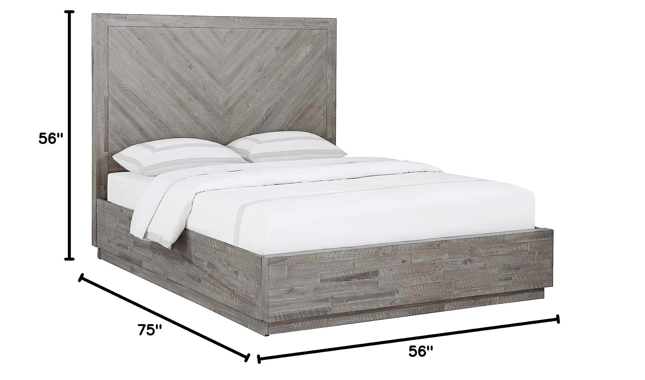 Modus Furniture Solid Wood California King Bed - Rustic Latte Finish, Alexandra Collection | Perfect for Master Bedrooms, Guest Rooms & Rustic Home Decor