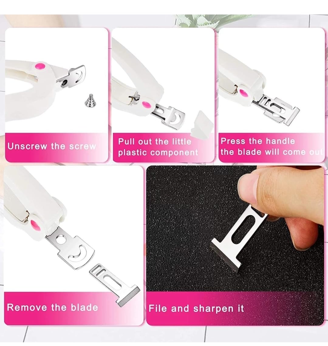 Premium Acrylic Nail Clipper - Adjustable Stainless Steel Gel Nail Tip Cutter with U-Shaped Design | Professional False Nail Trimmer for Manicure & Nail Art | Perfect for Salon, Home Use & DIY Nail Enthusiasts (White)