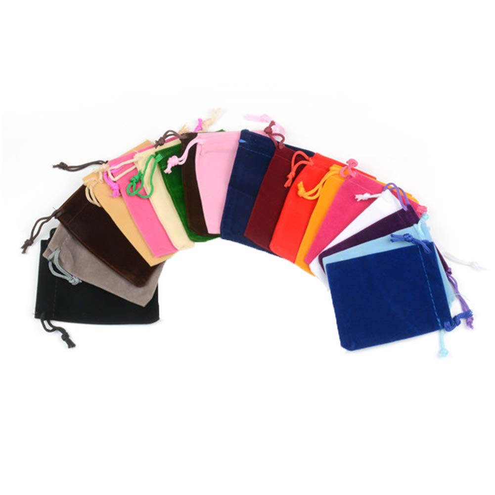 50pcs Velveteen Drawstring Bags - Small Velvet Jewelry Pouches for Candy, Gifts & Party Favors (2.7