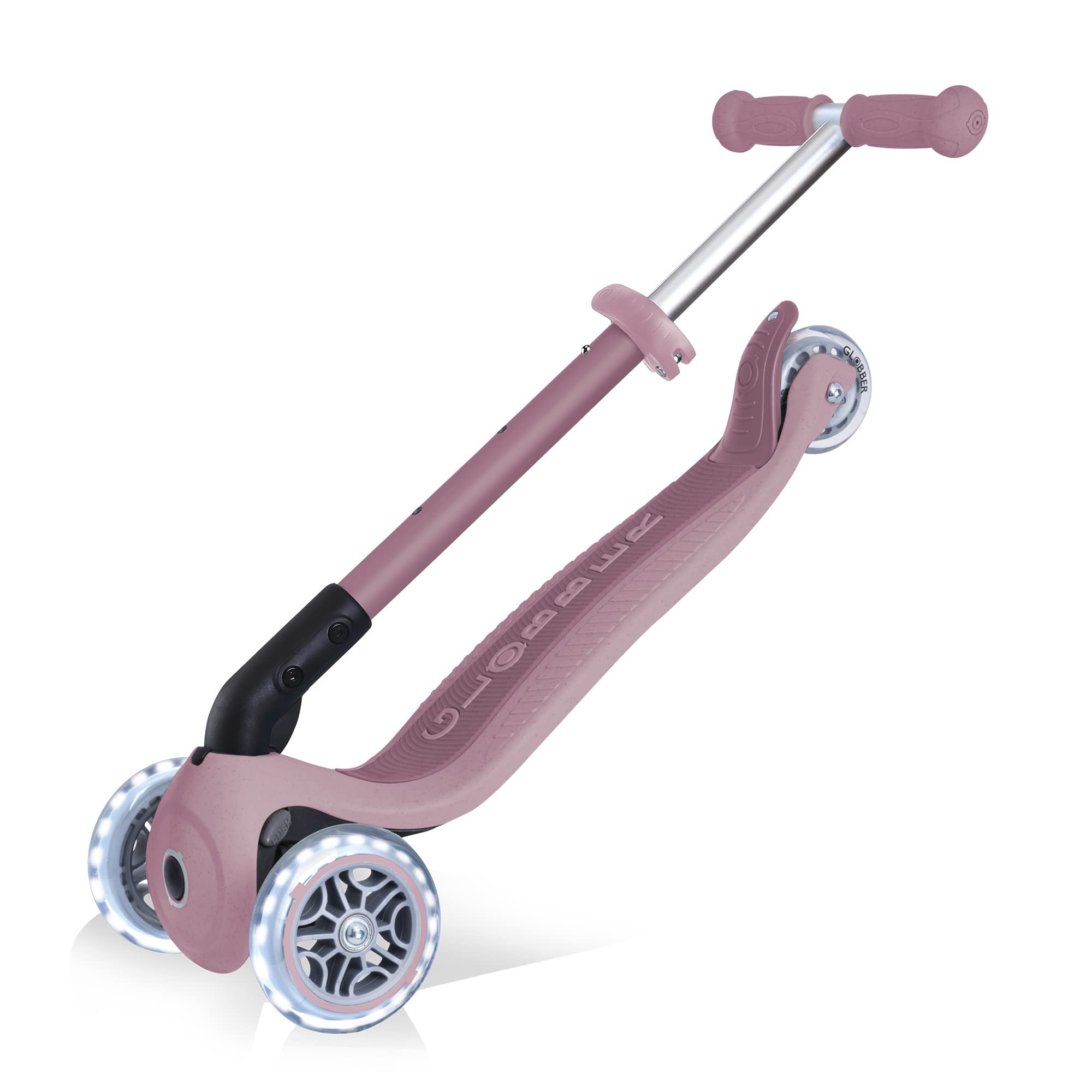 Globber Junior Foldable Light-Up Eco Scooter - Unisex Youth Kick Scooter for Kids | Perfect for Commuting, School & Outdoor Fun
