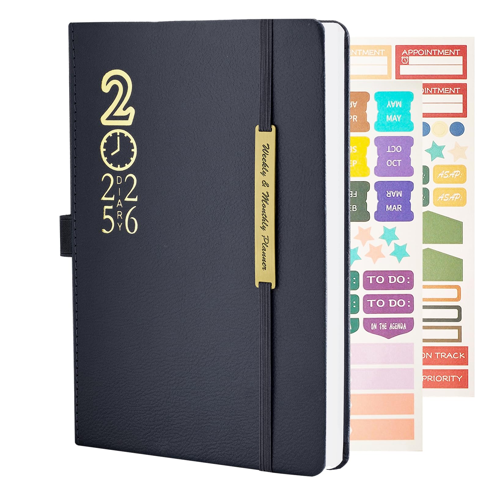 2025-2026 A5 Weekly Planner - 18 Month Diary with Monthly Tabs & 100GSM Paper (Jan 2025-Jun 2026, Black) | Perfect for Work, School & Personal Organization